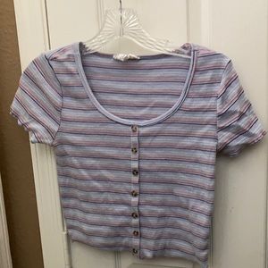 Pink rose crop top medium